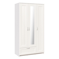 Шкаф 3-х дверный Сириус с ящиком и зеркалом (белый)