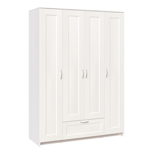 Шкаф 4-х дверный Сириус с ящиком (белый)
