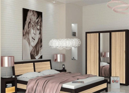 Модульная система мебели для спальни Капри в цвете венге светлый (вариант 1)